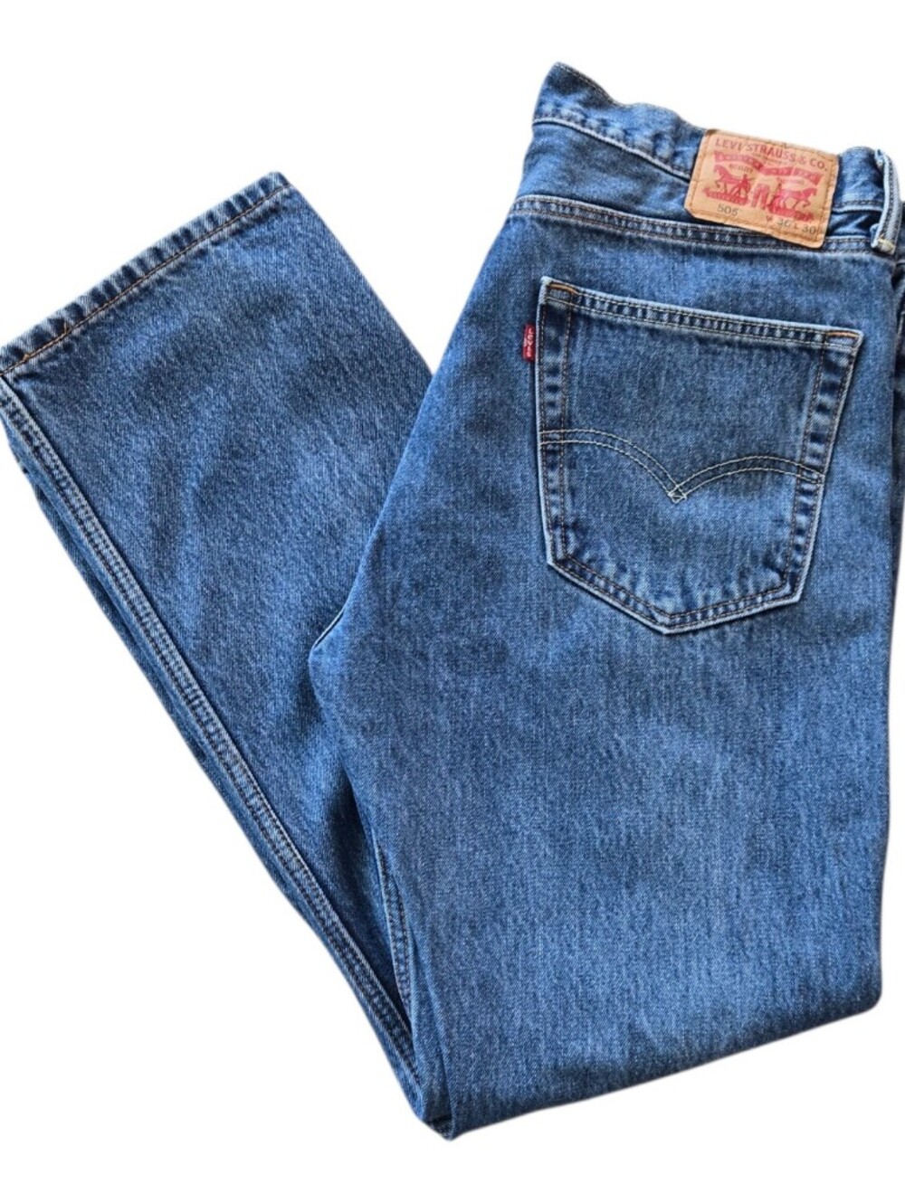 Levi's Men's 36X30 505 Denim Jeans Red Tab Straight Leg